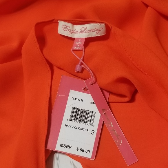ENGLISH LAUNDRY Women's Hi-lo Orange Top - Picture 4 of 6
